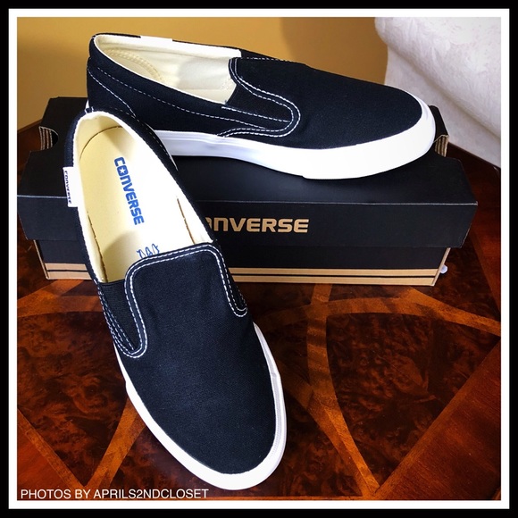 CONVERSE ALL STAR BLACK CANVAS SLIP ON SNEAKERS - Picture 2 of 8